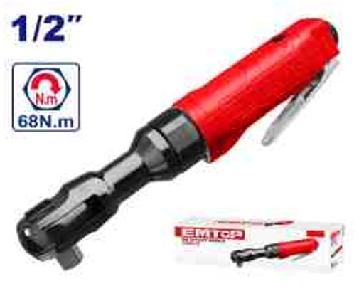 1/2 inch Air Ratchet Wrench 68Nm 160rpm Front Exhaust with Multi Connectors 1/4" Inlet 3/8" Hose Color Box